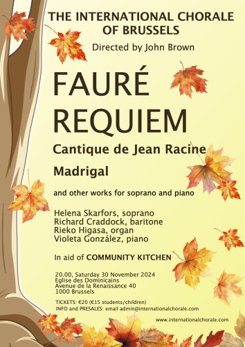 Advertising a concert of Fauré music